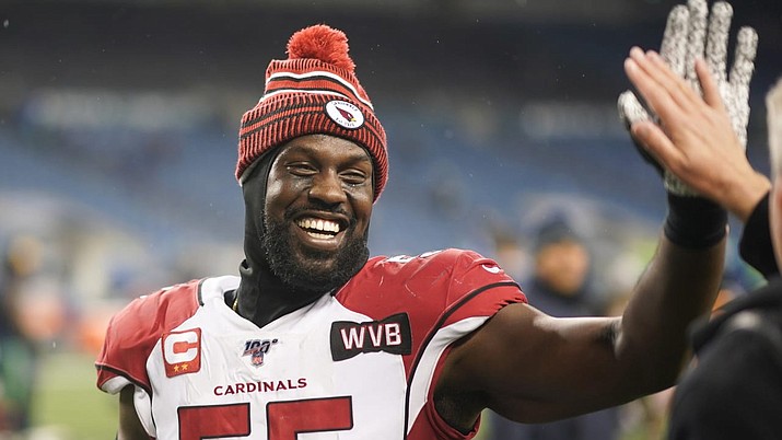 Chandler Jones was a one-man wrecking crew for the Cardinals last season, finishing with a career-high 19 sacks and leading the NFL with eight forced fumbles. (AP photo)