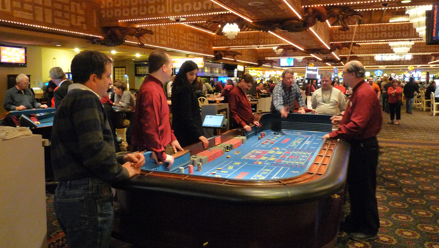 48 Inch STAINED Rattan Craps Dealer Dice Stick Wood Casino Table Las Vegas
