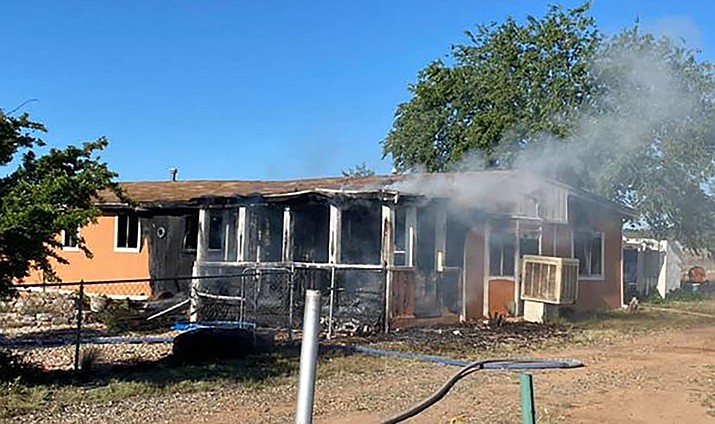 A Chino Valley home that caught fire Tuesday, May 26, 2020, was declared a total loss. (CAFMA/Courtesy)