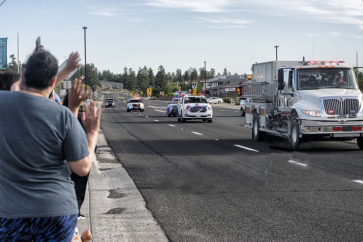 The senior procession began at the south entrance of the Grand Canyon Airport and continued through Tusayan on to the Grand Canyon Village. (V. Ronnie Tierney/WGCN)