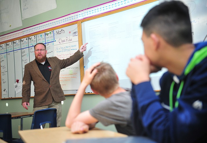 Prescott Unified School District Superintendent Joe Howard teaches a first period pre-Algebra class during the 2019 Mile High Teachers in Classrooms 5.0. (Courier file)