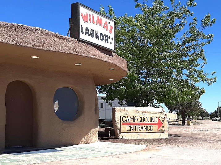 The outside of Raptor Ranch shows the parks unique blend of new and old elements. Raptor Ranch is planning to open July 4. Currently, the campground and Bedrock City is open to the public. (Abigail Kessler/WGCN)