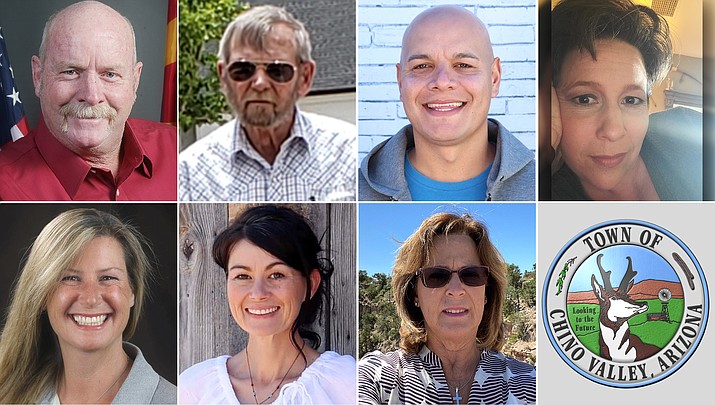 Pictured are the 2020 Chino Valley Town Council candidates. Top row: mayor candidate Jack Miller; and council candidates Tom Armstrong, Eric Granillo and Billie James. Bottom row: council candidates Regina “Gina” Pecoraro, Annie Perkins and Dianna Voegele. (Courtesy photos)