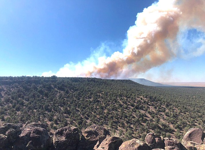 Monument Fire northwest of Ash Fork at 600 acres WilliamsGrand