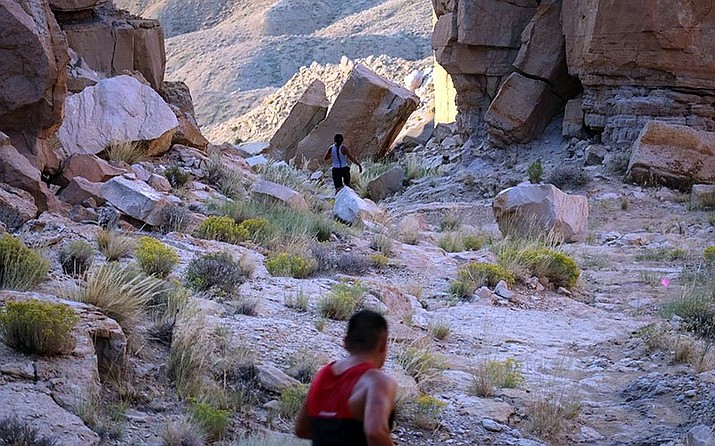 Runners in the Louis Tewanima 10K Footrace usually make their way over a rugged trail on Hopi land. In 2020, the 47th annual race will be conducted from whatever location runners choose after organizers decided to shift to a virtual race because of safety concerns over COVID-19.  (Photo courtesy of Sam Taylor)