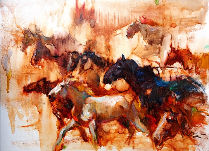 “Ranch” by Wei Tai is one of the many art pieces that is up for sale in the Phippen Museum’s “Hold Your Horses!” Show & Sale running from now through Sept. 19 in the museum’s grand Marley Gallery. Tai’s painting was the 2019 Hold Your Horses! People’s Choice Award winner. (Phippen Museum/Courtesy)