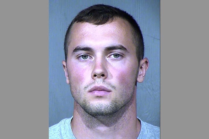 A photo provided by the Maricopa County Sheriff's Office shows Mark Gooch. Gooch, an Air Force airman, was arrested April 21, 2020, in the death of a Mennonite woman whose body was found off a forest road in northern Arizona. (Maricopa County Sheriff's Office via AP)