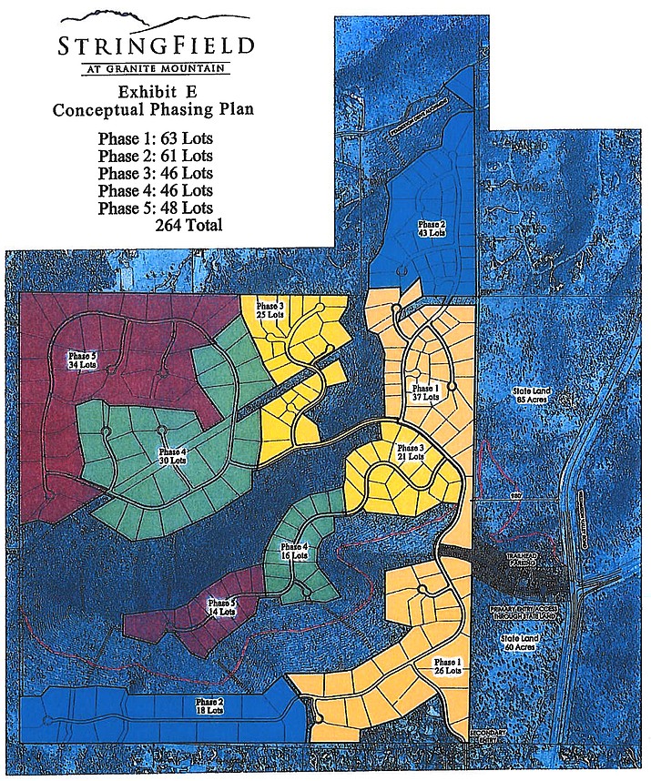 The Stringfield Ranch plat map, phases 1-5. (City of Prescott/Courtesy)