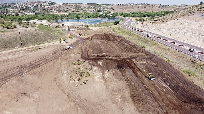 Dirt work began this past week at the site of the new Prescott jail. The board approved the $4.4 million, mass grading contract on Aug. 5, 2020, for the site located along Prescott Lakes Parkway. (Yavapai County drone footage/Courtesy)