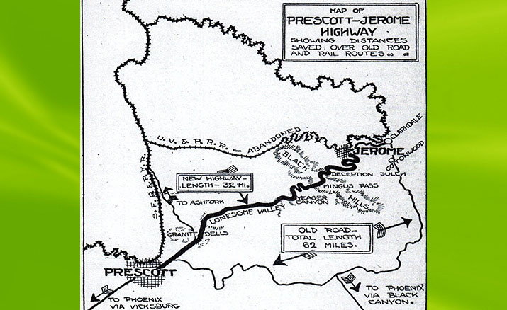pioneer highway road map of prescott arizona
