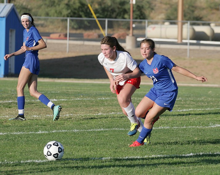At 4 p.m. Oct. 8, the Camp Verde girls host Sedona-Red Rock at Sam Hammerstrom Field for a conference game against the Scorpions. Pictured, Camp Verde freshman Alicia Perez. VVN/Bill Helm