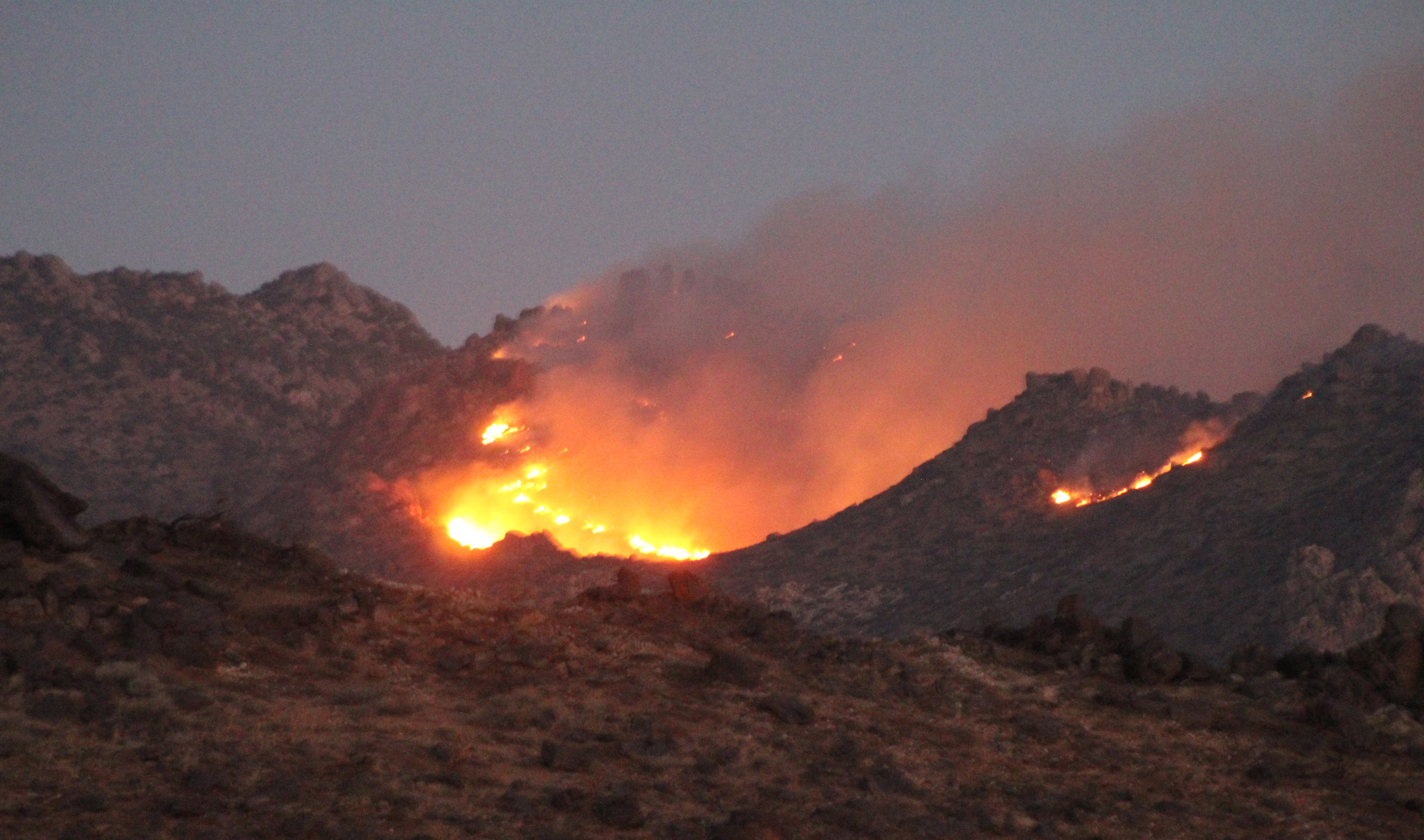 White Fire is burning in Cerbat Mountains north of Kingman Kingman
