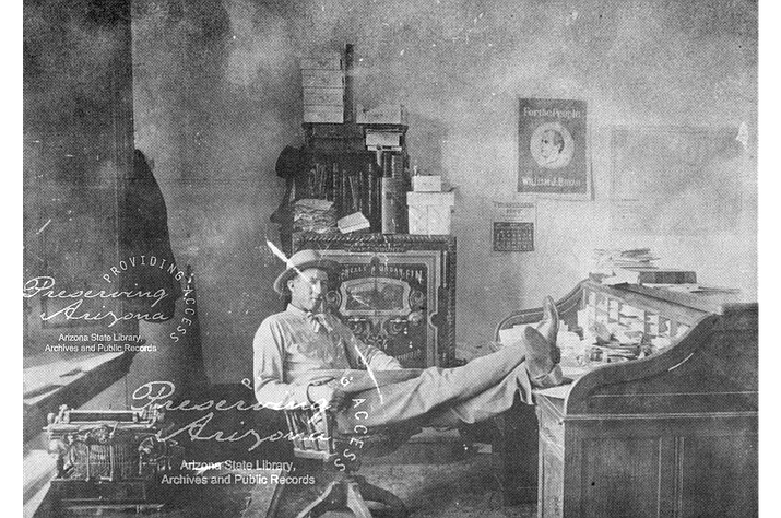 A photograph taken in the 1890s shows Sheriff George Ruffner in his office in Prescott, Arizona. The 2020 general election is Tuesday, Nov. 3. (Arizona Memory Project/Courtesy)