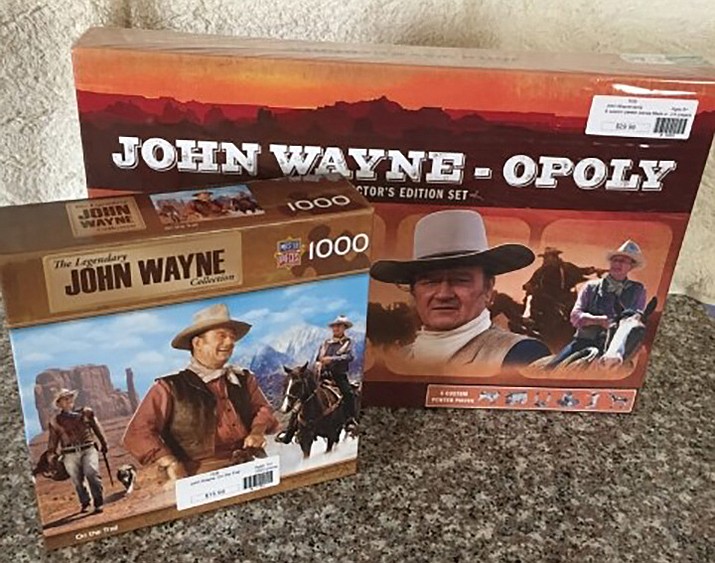 The Dewey-Humboldt Historical Society is conducting a drawing on Dec. 1 for a John Wayne Collection, which includes a 1,000-piece puzzle and the John Wayne-Opoly Game. To buy tickets, visit deweyhumboldthistoricalsociety.org/donate.html and click on the PayPal link, or write a check to Dewey-Humboldt Historical Society and include your email or phone number. (Courtesy/Dewey-Humboldt Historical Society)