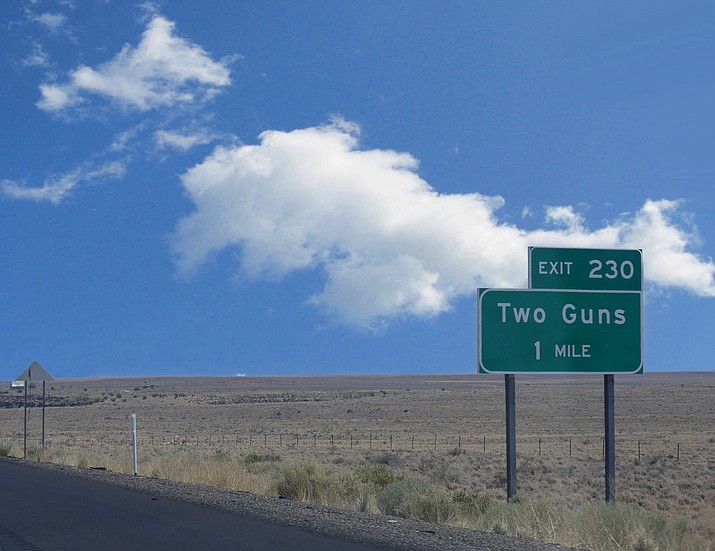 Exit for Two Guns, Arizona off of I-40. (Adobe Stock)