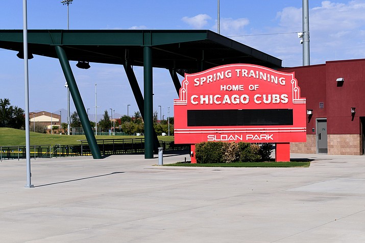 Chicago Cubs sign at Sloan Park in Mesa Arizona the spring