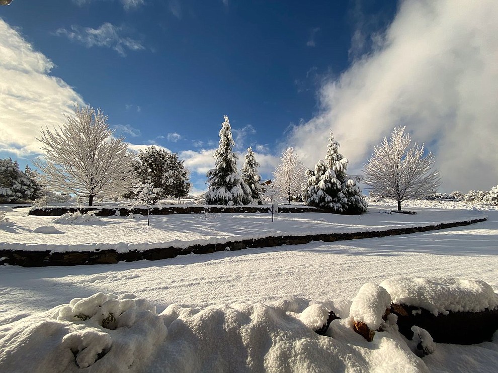 This photo of the snow in Prescott Valley was taken on Monday, Jan. 25, 2021. (Courtesy/Cindy Corcoran)