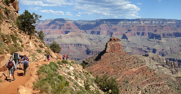 Hikers descend the Grand Canyon’s South Kaibab Trail. (Michael Quinn/National Park Service, file)