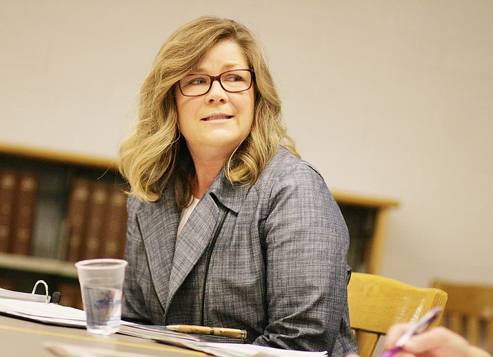 Thursday, the Mingus Union School Board voted to reopen school to in-person learning on Monday, Feb. 22. Pictured, Board Member Lori Drake, who voted against re-opening on Feb. 22. VVN/Bill Helm