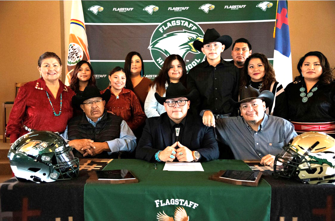 Navajo football player Brandon Shirley signs with Gila River Hawks