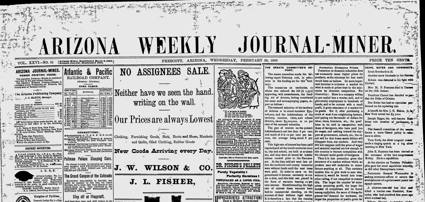 Arizona History Feb. 2127 The Daily Courier Prescott, AZ