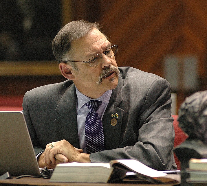 Freshly cleared of violations by the chair of the House Ethics Committee, Rep. Mark Finchem is now turning the tables on some of his accusers and political foes. (Howard Fischer/Capitol Media Services, file)