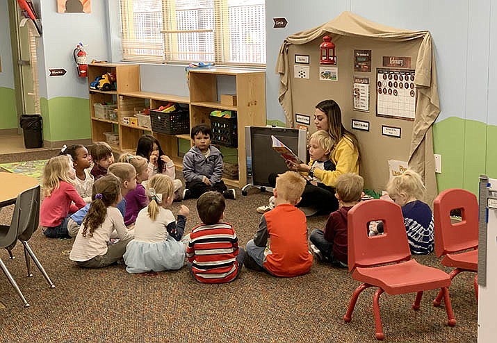 Exploring cultures and advocating for awareness is part of the preschool’s aim. Teaching assistant, Briana Fletes, has been sharing her Spanish language background with the kids each day. She leads a Spanish-immersion story circle. Courtesy photo