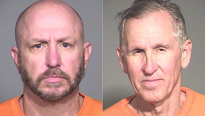 John Charpiot, left, and David Harmon, escaped from the medium security unit at Arizona State Prison Complex-Florence on Jan. 23 after breaking into a tool room and stealing tools to cut through the outside fence. Authorities had offered a $70,000 reward for information that would lead to their capture — $35,000 for each inmate. (Arizona Department of Corrections)