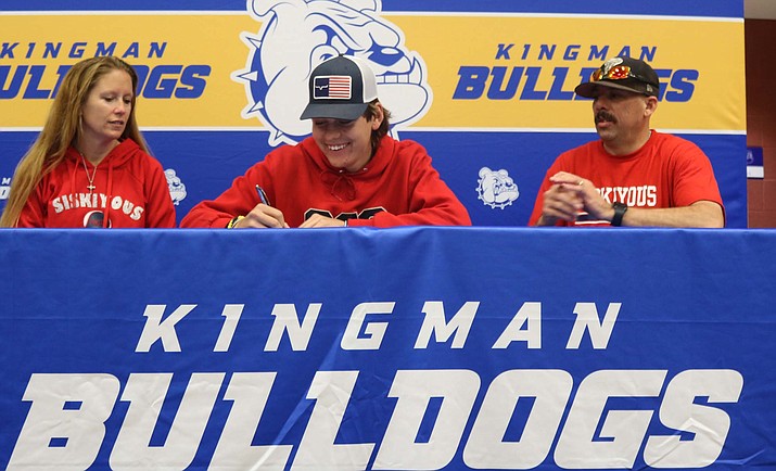 Coleton Padilla of Kingman High School has signed a national letter of intent to play college baseball at the College of the Siskiyous in Northern California. (Photo by Travis Rains/Kingman Miner)