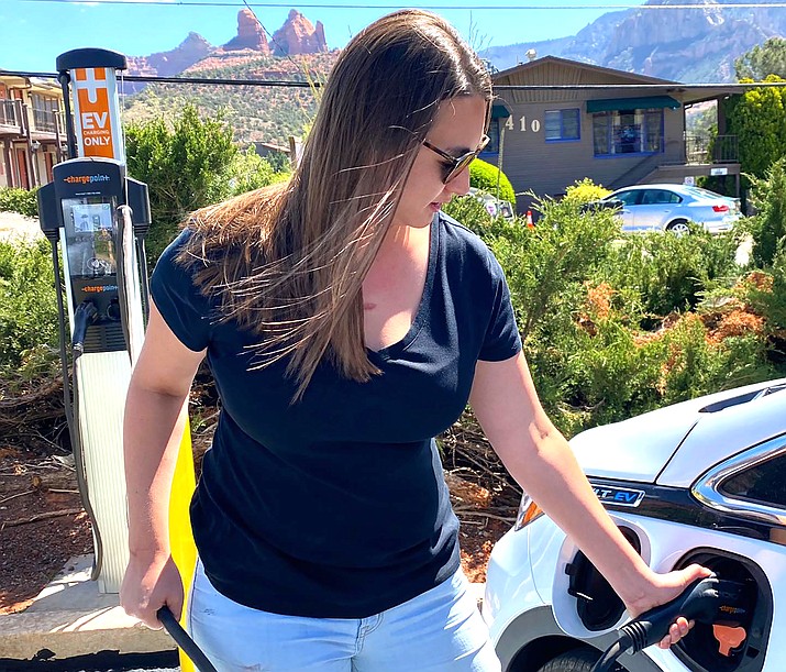 The City of Sedona has installed two new Level 2 electric vehicle (EV) charging spots in Uptown Sedona in Parking Lot 1 on Jordan Road and are available for free public use. City of Sedona photo.