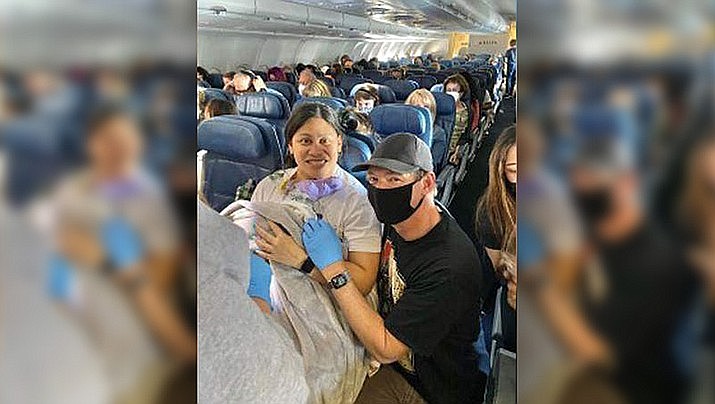 Lavinia “Lavi” Mounga was traveling from Salt Lake City to Hawaii on April 28 for a family vacation when she gave birth to her son, Raymond, at just 29 weeks gestation. (Hawaii Pacific Health)