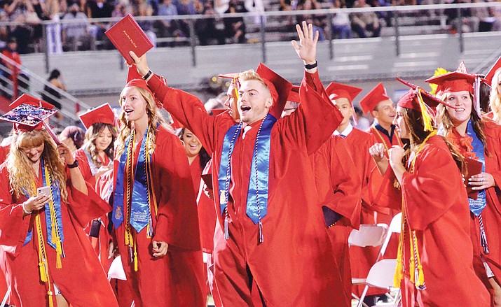 The 260-plus graduates of Mingus Union High School’s Class of 2021 had a perfect evening for their graduation Friday night after a turbulent year disrupted by the pandemic. VVN/Vyto Starinskas