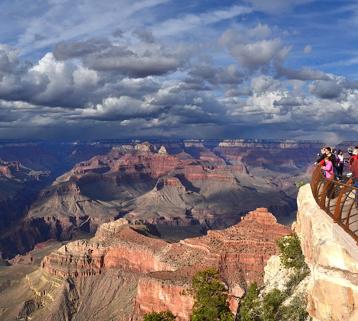 Visitors enjoy the view from Mather Point at Grand Canyon National Park.(Photo/NPS)