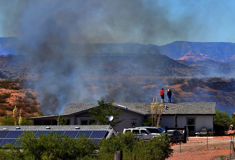 Fire agencies are currently working a large wildfire in the Cornville area. (Vyto Starinskas/Verde Independent)