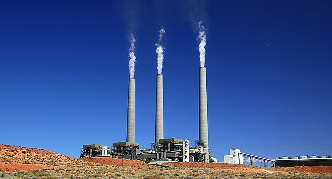 The Navajo Generating Station, once the largest coal-burning plant in the West, closed in 2019 when coal was no longer economically feasible fuel. It was the only client of the nearby Kayenta mine, which also closed. (Photo by Bill Morrow/Creative Commons)