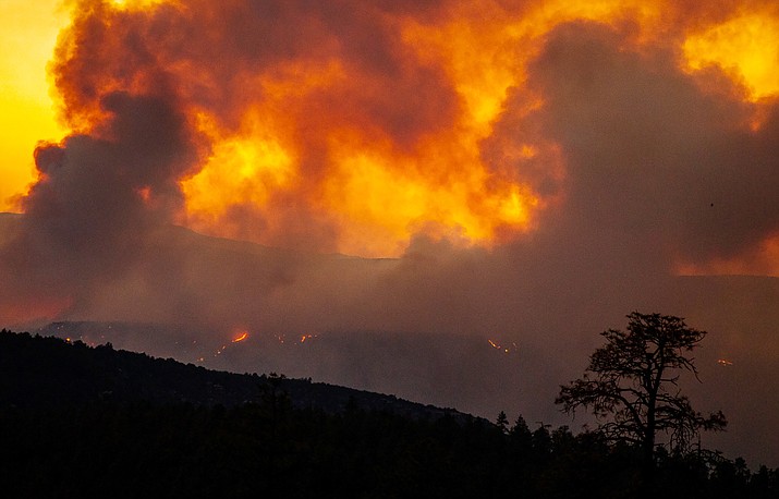 The Backbone Fire looked like this earlier in the week. Wednesday and Thursday rain helped the Verde Valley in general, crews on both fires still have a great deal of containment work ahead of them. Courtesy of Coconino National Forest