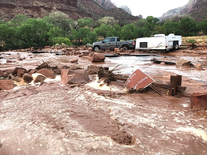 Zion National Park experienced a severe monsoon storm, which resulted in flooding and modified operations at the park June 30. Seasonal monsoons are common in the area. (Photos/NPS)
