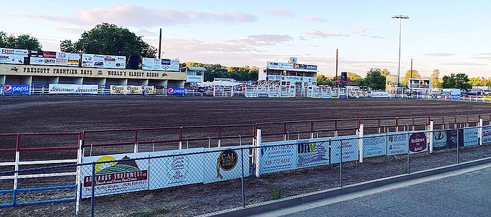 The arena for the “World’s Oldest Rodeo” is pictured in this Courier photo. The Prescott City Council on Tuesday, July 13, 2021, delayed approval of a long-term lease with Prescott Frontier Days. (Courier file photo)