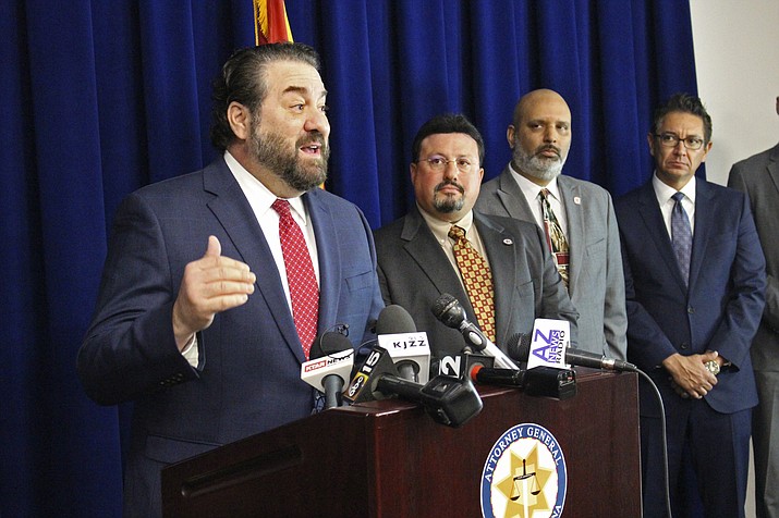 In this Jan.7, 2020 photo Arizona Attorney General Mark Brnovich speaks at a news conference in Phoenix. Brnovich is running for the U.S. Senate. (Bob Christie/AP, File)
