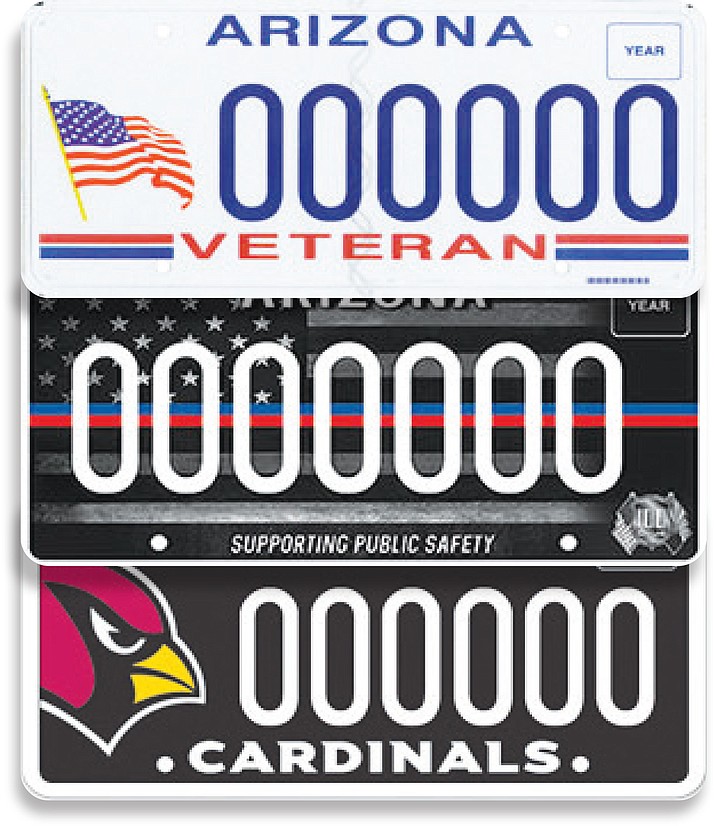 Three Arizona specialty plates total more than 1M in annual revenue