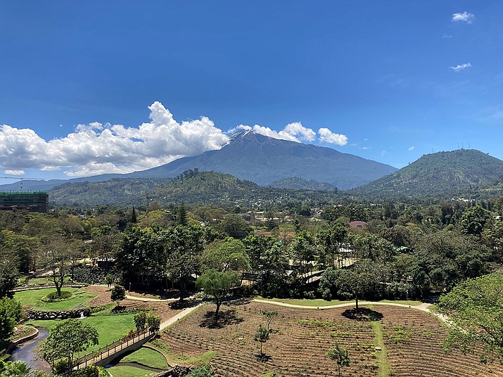 Our view of Mt Meru from the Gran Melia hotel in Arusha, Tanzania. (Eric Moore/Courtesy)