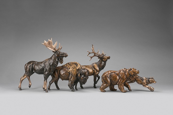 Hit Parade by Bryce Pettit, 14x40x10 bronze, Mountain Trails Gallery Sedona.