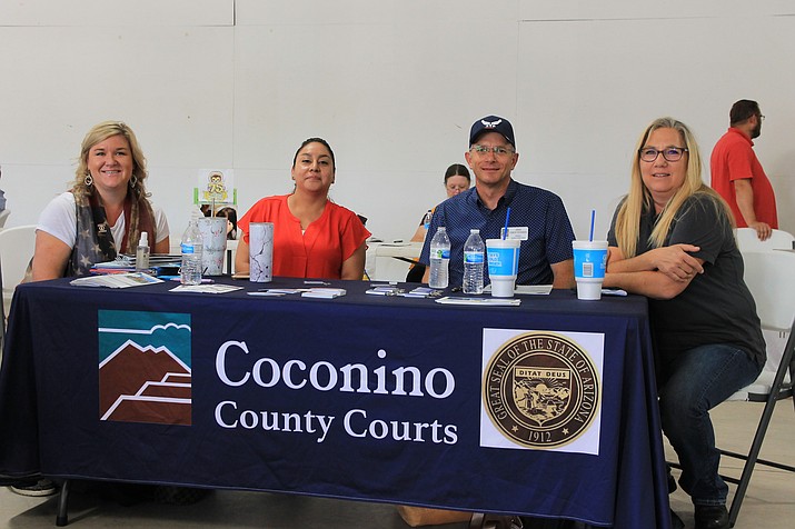 Coconino County Courts and Williams Justice Court Judge Rob Krombeen visit with veterans during the Matthew J. Broehm Memorial Stand Down Sept. 10. (Wendy Howell/WGCN)