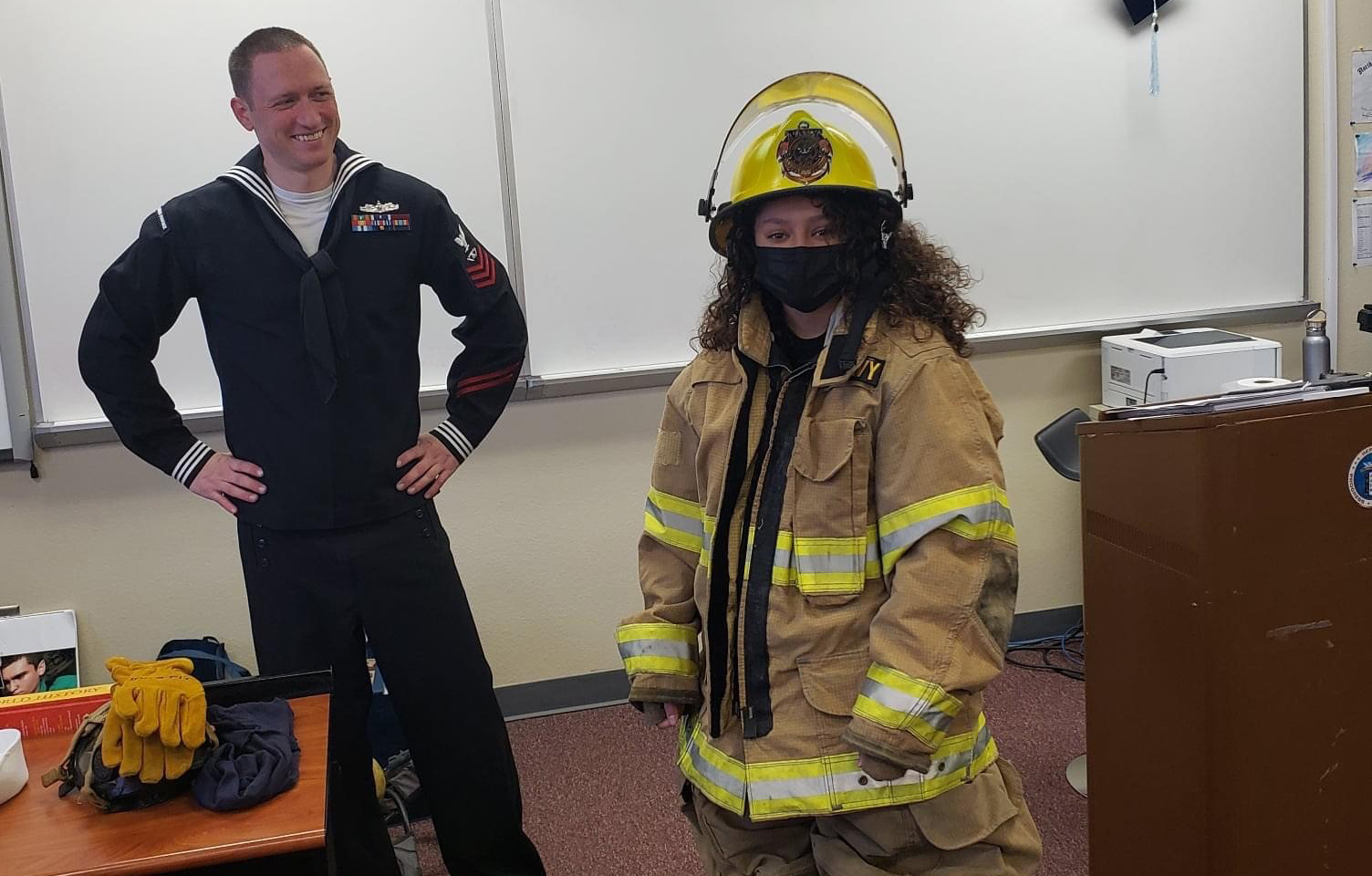 A lesson in fire: Navy firefighter visits Winslow High School | Navajo ...