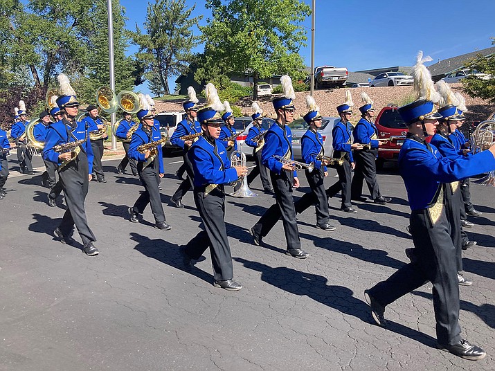 Prescott High School Pride of Prescott Marching Band performs at Las Fuentes Resort Village on Sept. 23. The band will be performing Saturday at the 18th annual Mile High Marching Band Invitational at Prescott High School. (Nanci Hutson/Courier)
