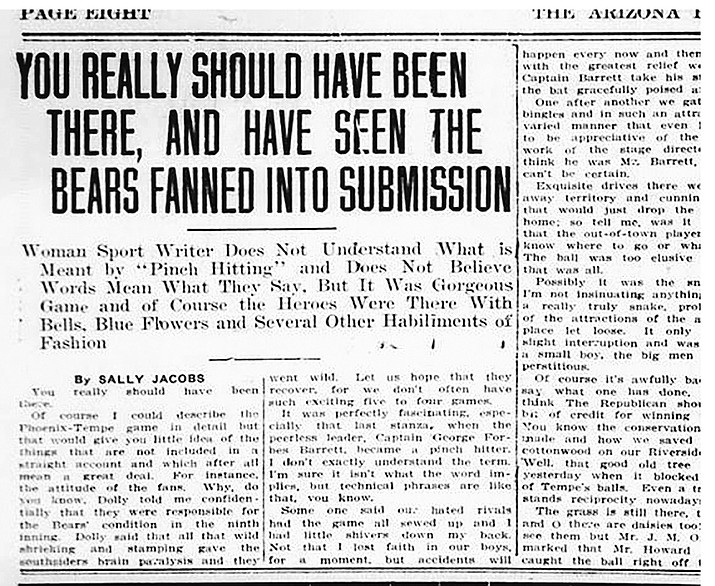 Days Past “The ‘ONLY’ Woman Sport Scribe” The Daily Courier