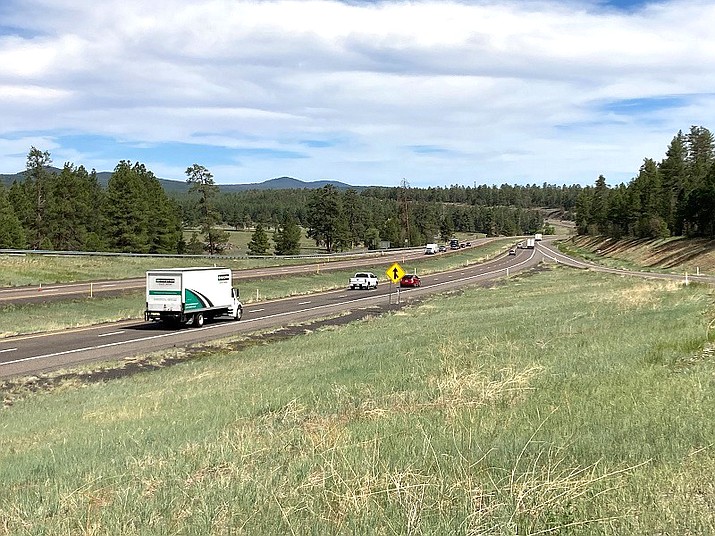 ADOT is working on lying a fiber-optic line along I-17 near Flagstaff. (Photo/ADOT)