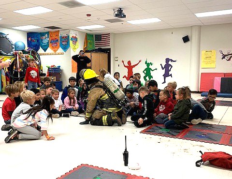 Williams Fire Department volunteers spoke to classes at Williams Elementary-Middle School during Fire Prevention Week Oct. 11-15. (Photo/WFD)