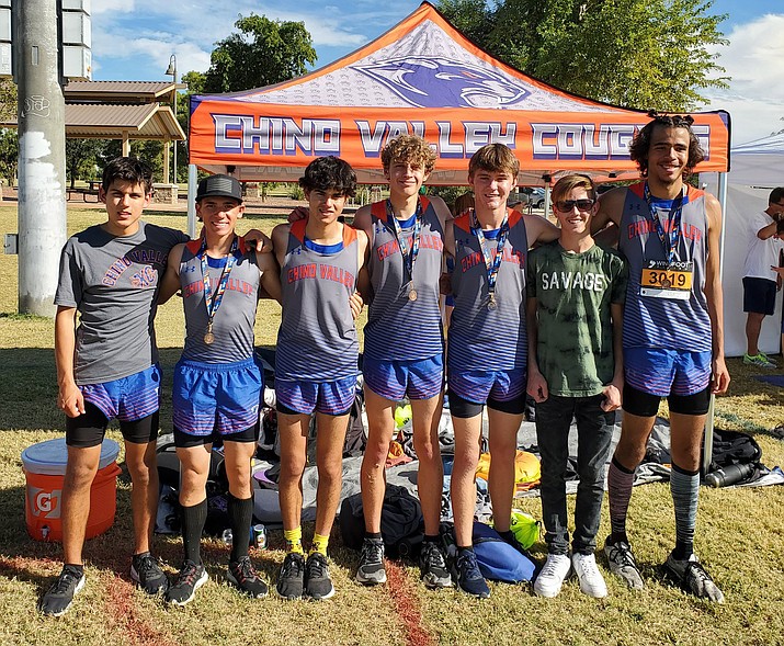 The Chino Valley boys and girls cross-country teams took second and fourth place, 
respectively, during the sectional meet at Cesar Chavez Park in Laveen on Tuesday, Nov. 2, 2021. Their performances qualified them for the state meet. On the boys side, Quenton Metz and Andre Coomer made All-Section First Team while Adam Gray and Dillon Eisner made the Second Team. On the girls side, Leslie Estrada made the All-Section Second Team. 
(Photos by Marc Metz/Courtesy)