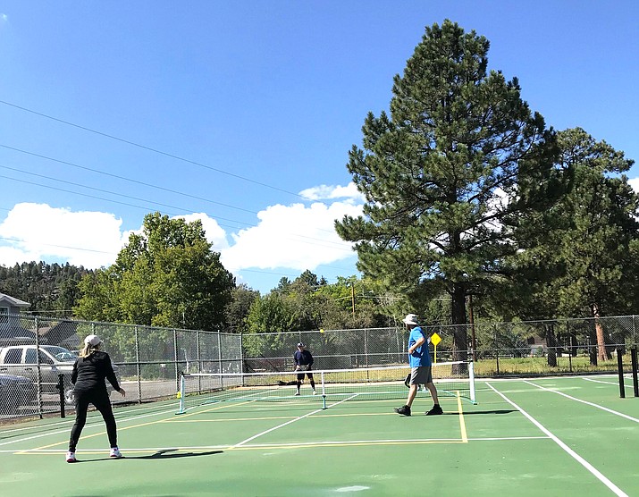 Williams residents enjoy the newly renovated tennis courts in Williams. (Submitted photo)